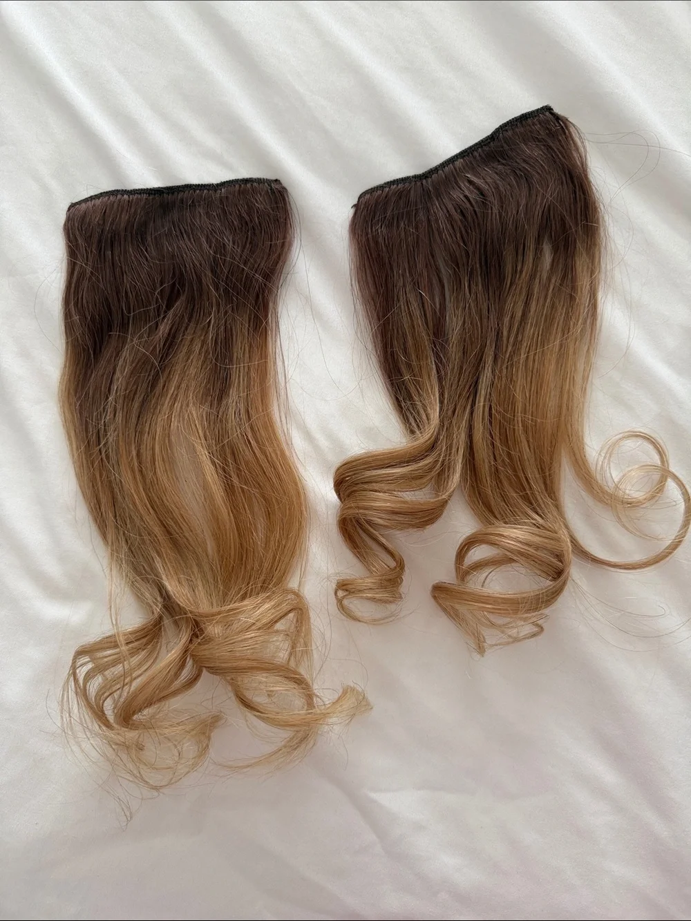 Rooted Blonde Ombre Clip-In Human Hair Extensions - Natural Light Brown to Blond